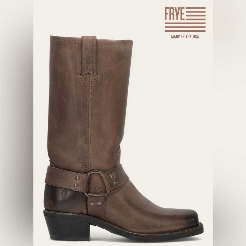 Frye Dark Brown Leather Heeled Boots